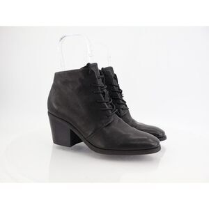 Sofft Corlea Lace Up Ankle Boot Size 10 Black Leather Pointed Block Heel Bootie